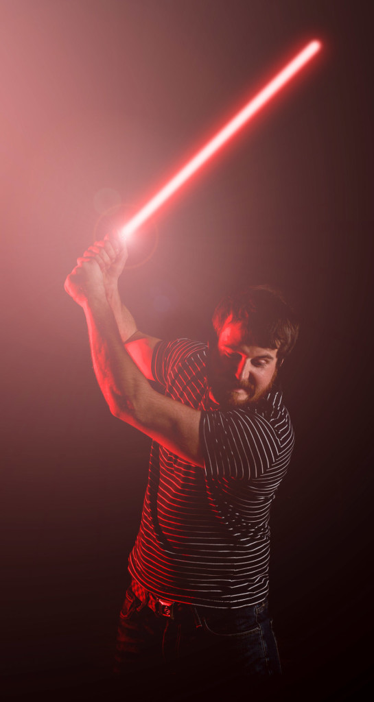 Final image showing a man with a lightsaber
