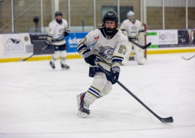 Alliston youth hockey game action photography by Frank Myrland