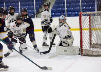 Alliston youth hockey game action photography by Frank Myrland