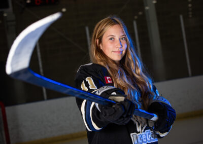 Girls U18A Hockey Media Day Photos with the New Tecumseth IceCats in Alliston, Ontario by Frank Myrland Photography